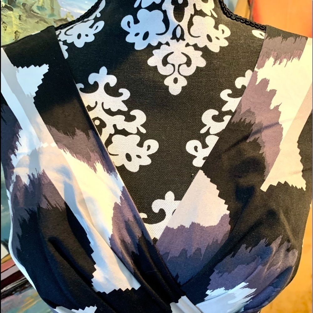 Boden, Black, Gray & Cream Ikat Sheath, Chic & Form Flattering! EUC,Size 4 - Picture 8 of 13